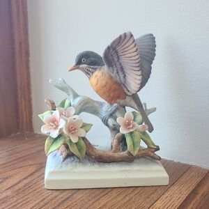 Bird Figurine with Flowers